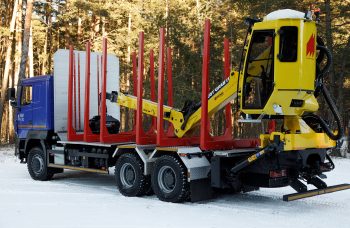 Сортиментовоз МАЗ-631228 с манипулятором Marchesi M10RS02.100 и кабиной оператора