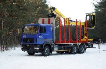 Сортиментовоз МАЗ-631228 с манипулятором Marchesi M10RS02.100 и кабиной оператора