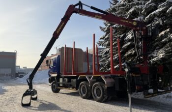 Сортиментовоз AGW64 M на базе МАЗ 630228 с гидроманипулятором TajfunBel L100K89