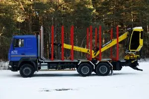 Сортиментовоз МАЗ-631228 с манипулятором Marchesi M10RS02.100 и кабиной оператора