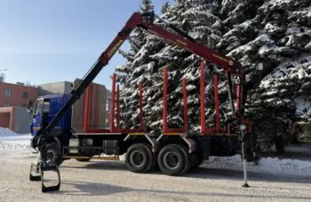 Сортиментовоз AGW64 M на базе МАЗ 630228 с гидроманипулятором TajfunBel L100K89