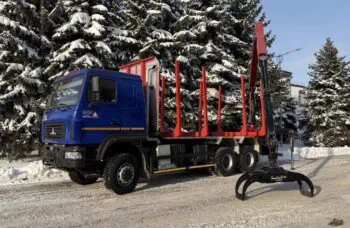 Сортиментовоз AGW64 M на базе МАЗ 630228 с гидроманипулятором TajfunBel L100K89
