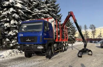 Сортиментовоз AGW64 M на базе МАЗ 630228 с гидроманипулятором TajfunBel L100K89
