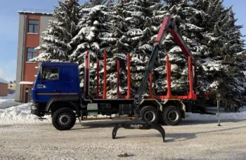 Сортиментовоз AGW64 M на базе МАЗ 630228 с гидроманипулятором TajfunBel L100K89