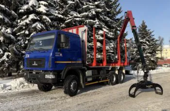 Сортиментовоз AGW64 M на базе МАЗ 630228 с гидроманипулятором TajfunBel L100K89